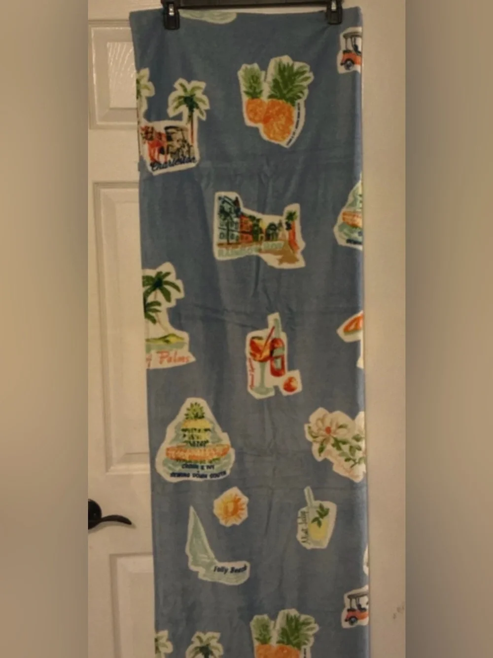 crown & ivy X Sewing Down South Souvenir Lounge Beach Towel 36” x 84” NWT